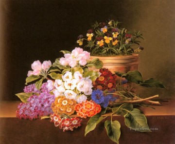 Johan Laurentz Jensen Painting - Flores de manzano Lila Violas Acianos flor Johan Laurentz Jensen flor
